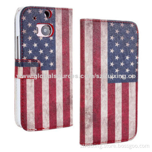 New 2-in-1 PU Leather Phone Case for HTC M8, with UK Flag Image and Stand Function
